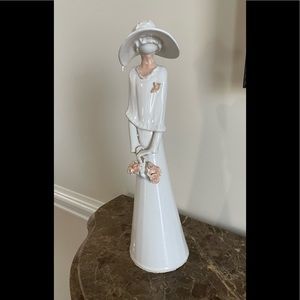 Elegant Louise Auger Ceramic Glazed Lady Figurine